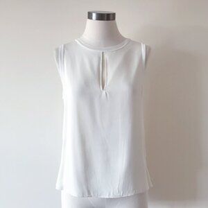 Theory silk blouse white silk shirt silk tank top